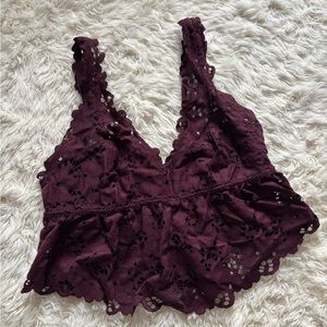 Aerie Lace Bandeau in Deep Burgundy